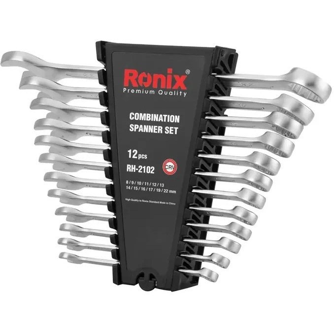 آچار یک سر تخت یک سر رینگ رونیکس مدل RH-2102 مجموعه 12 عددی